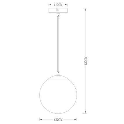 Globo - Lustr na lanku 1xE27/40W/230V pr. 20 cm