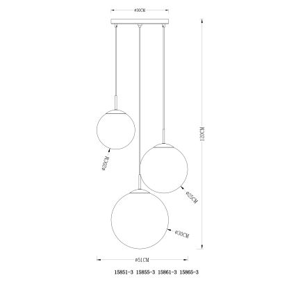 Globo - Lustr na lanku 3xE27/40W/230V pr. 51 cm