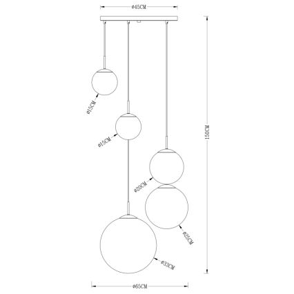 Globo - Lustr na lanku 5xE27/40W/230V pr. 65 cm