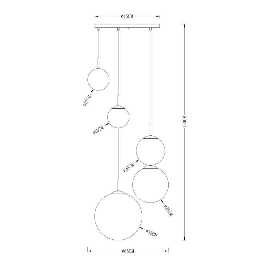 Globo - Lustr na lanku 5xE27/40W/230V pr. 65 cm