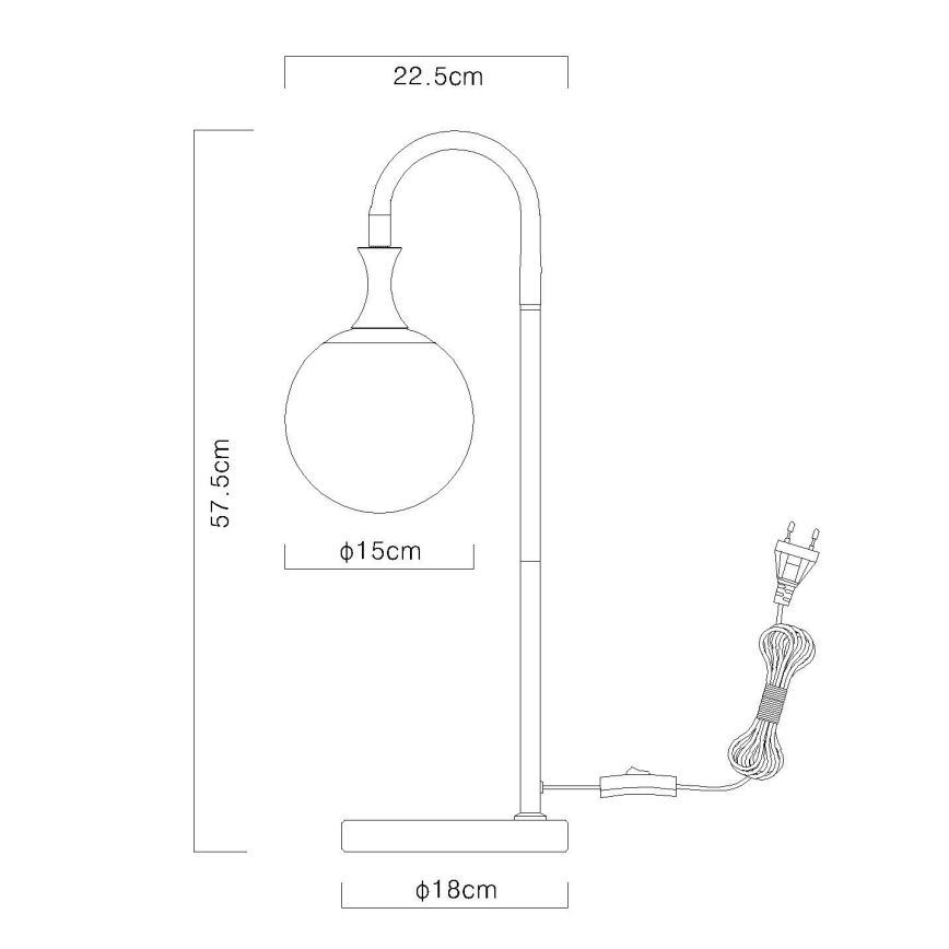 Globo - Stolní lampa 1xE27/10W/230V černá