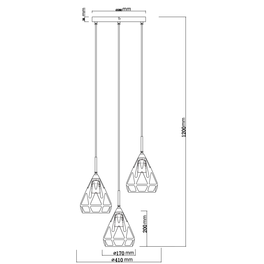 Globo - Lustr na lanku 3xE27/40W/230V
