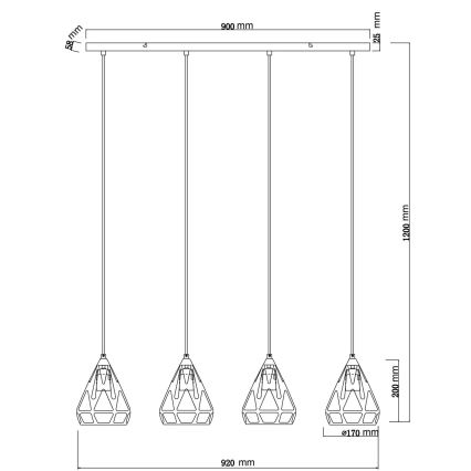 Globo - Lustr na lanku 4xE27/40W/230V