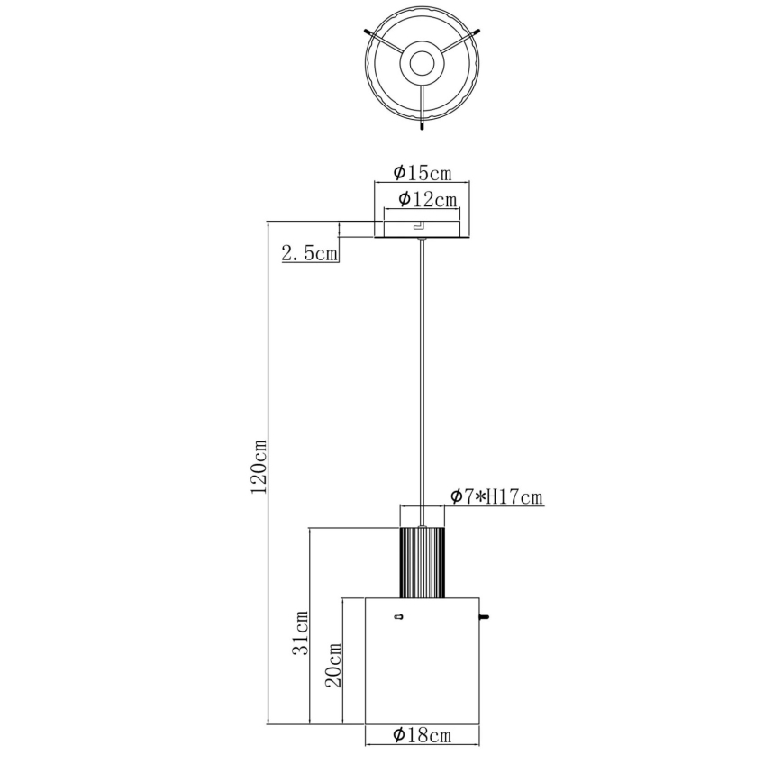 Globo - Lustr na lanku 1xE27/40W/230V pr. 18 cm hnědá