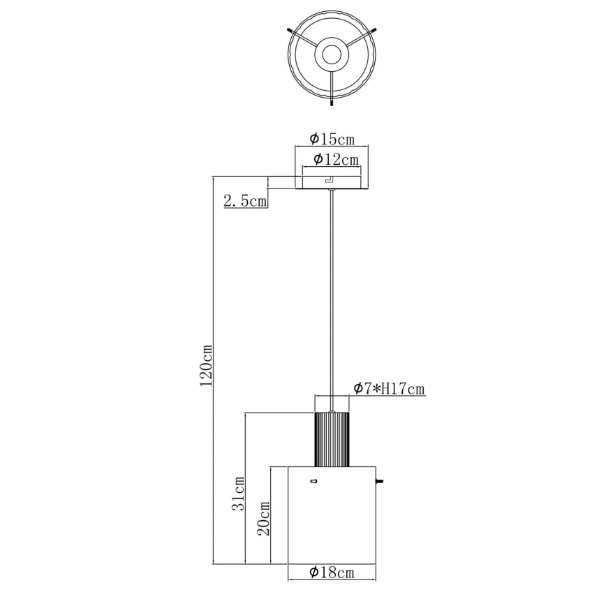 Globo - Lustr na lanku 1xE27/40W/230V pr. 18 cm bílá