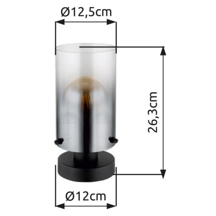 Globo - Stolní lampa 1xE27/40W/230V pr. 12,5 cm černá