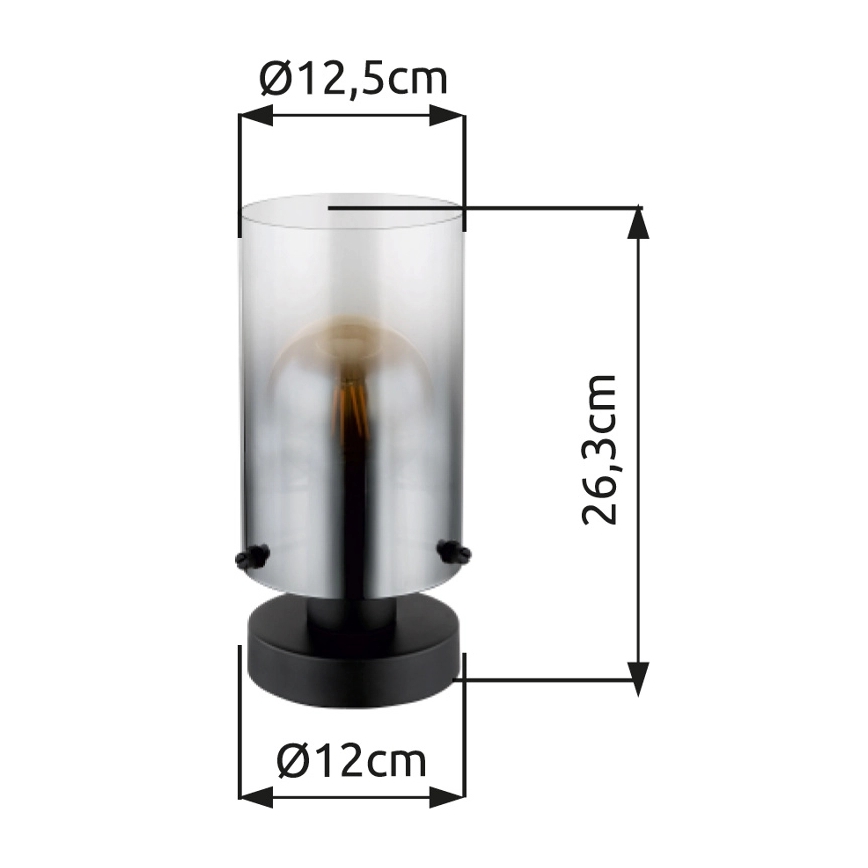 Globo - Stolní lampa 1xE27/40W/230V pr. 12,5 cm černá