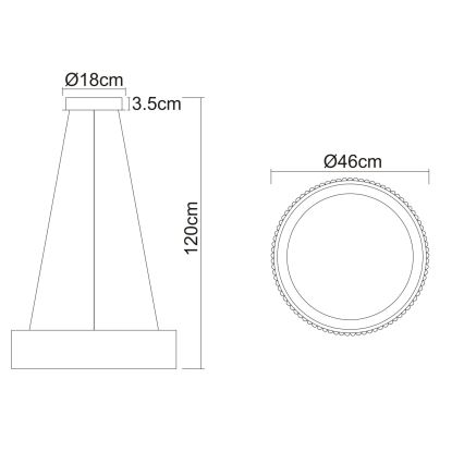 Globo - LED Lustr na lanku LED/45W/230V 2700/4000/6000K pr. 46 cm bílá