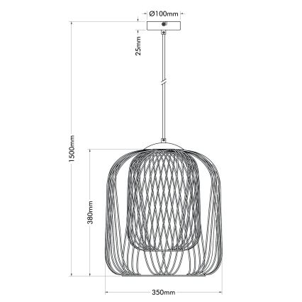 Globo - Lustr na lanku 1xE27/40W/230V pr. 35 cm