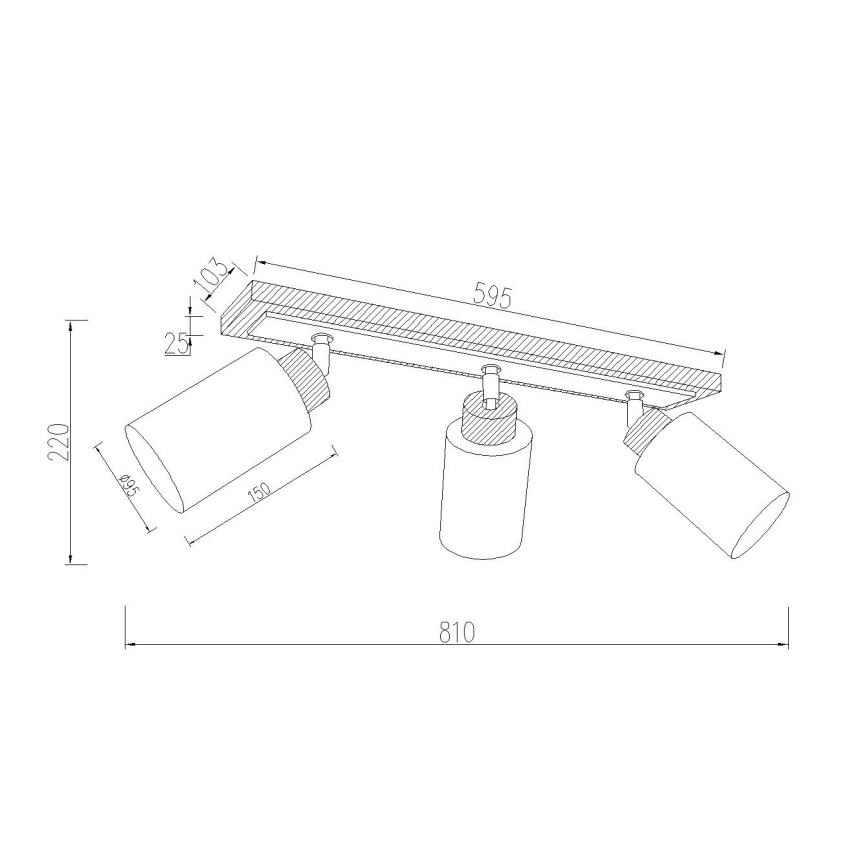 Globo - Bodové svítidlo 3xE27/60W/230V dub/bílá