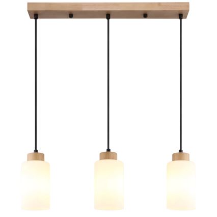 Globo - Lustr na lanku 3xE27/60W/230V dub/bílá