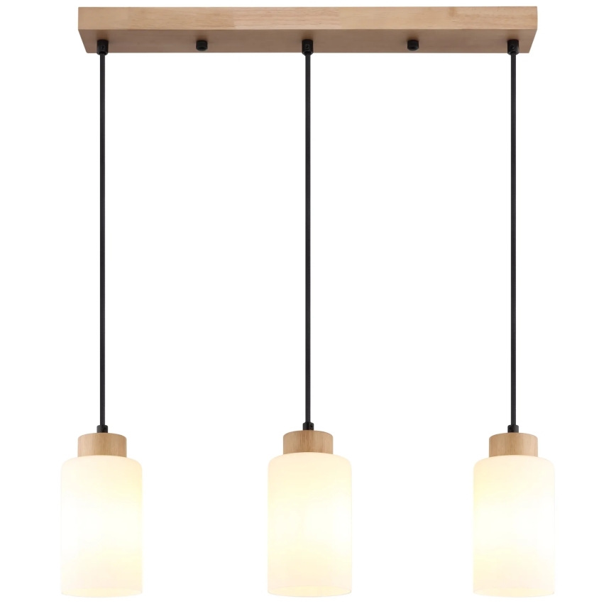 Globo - Lustr na lanku 3xE27/60W/230V dub/bílá