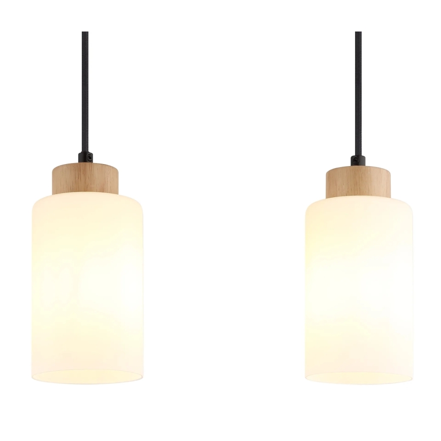 Globo - Lustr na lanku 3xE27/60W/230V dub/bílá