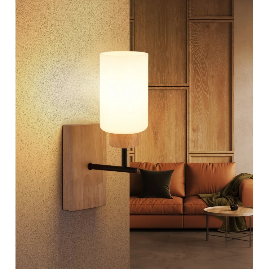 Globo - Nástěnná lampa 1xE27/60W/230V dub/bílá