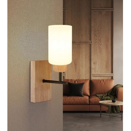 Globo - Nástěnná lampa 1xE27/60W/230V dub/bílá