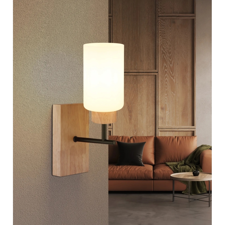 Globo - Nástěnná lampa 1xE27/60W/230V dub/bílá