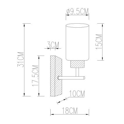 Globo - Nástěnná lampa 1xE27/60W/230V dub/bílá