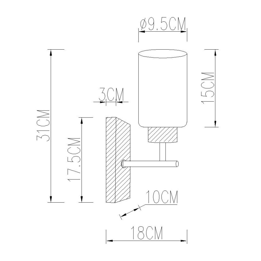 Globo - Nástěnná lampa 1xE27/60W/230V dub/bílá