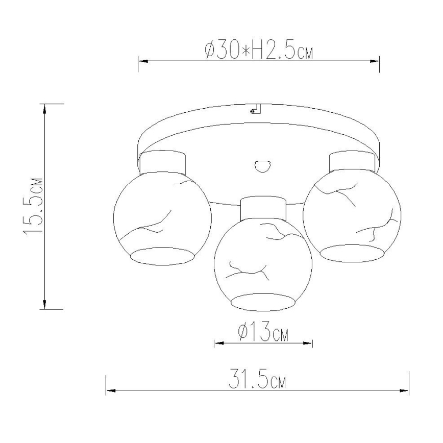 Globo - Stropní svítidlo 3xE27/60W/230V pr. 31,5 cm