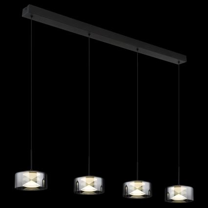 Globo - LED Lustr na lanku LED/24W/230V černá/kouřová