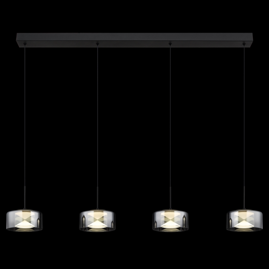 Globo - LED Lustr na lanku LED/24W/230V černá/kouřová
