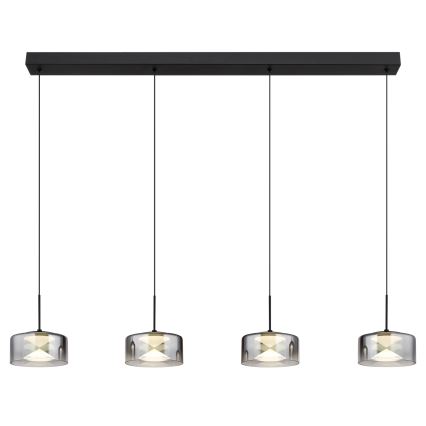 Globo - LED Lustr na lanku LED/24W/230V černá/kouřová
