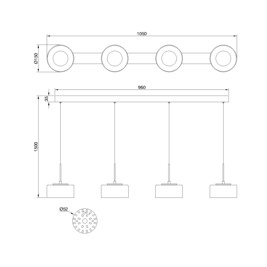Globo - LED Lustr na lanku LED/24W/230V černá/kouřová