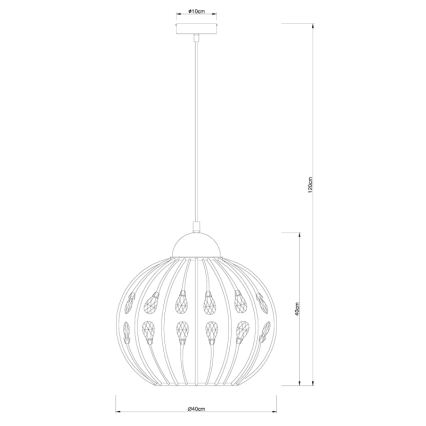 Globo - Lustr na lanku 1xE27/60W/230V pr. 40 cm