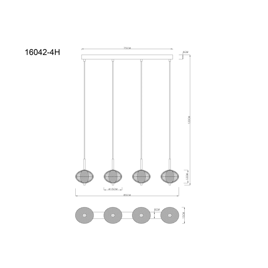Globo - LED Lustr na lanku 4xLED/5,75W/230V 3000/4500/6500K