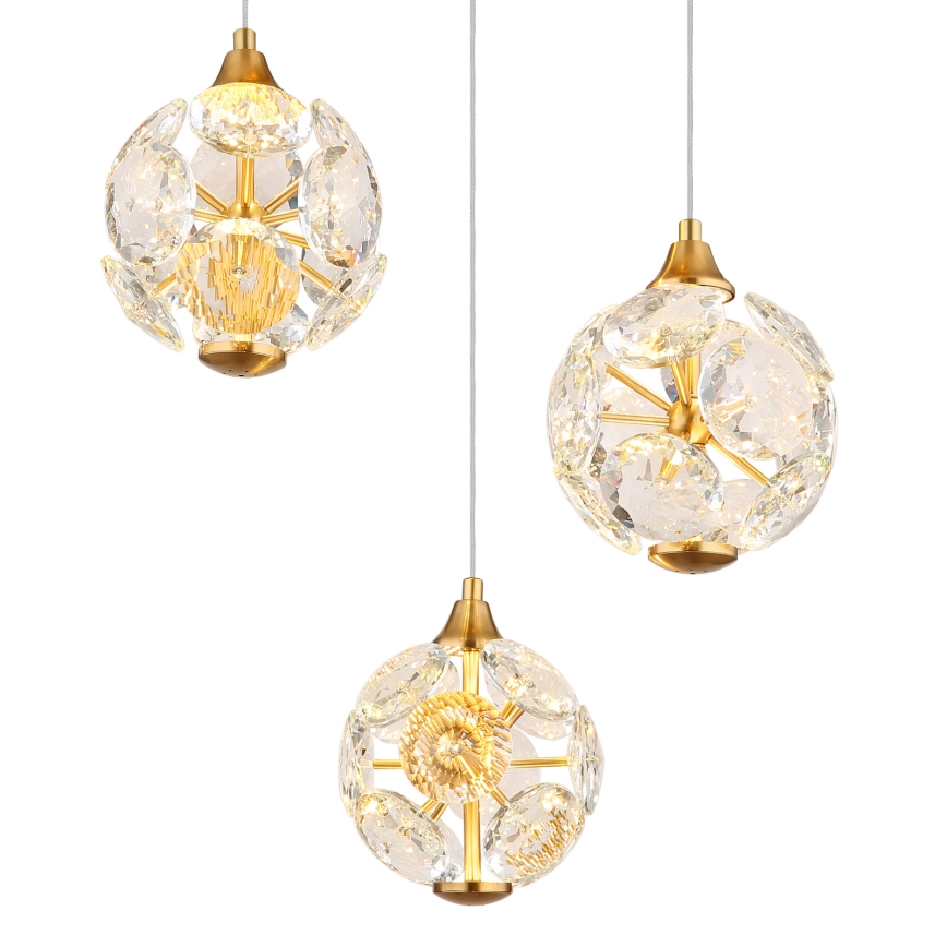 Globo - LED Lustr na lanku LED/24W/230V 3000K zlatá