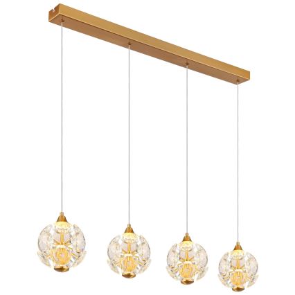 Globo - LED Lustr na lanku LED/32W/230V 3000K zlatá