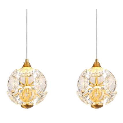 Globo - LED Lustr na lanku LED/32W/230V 3000K zlatá