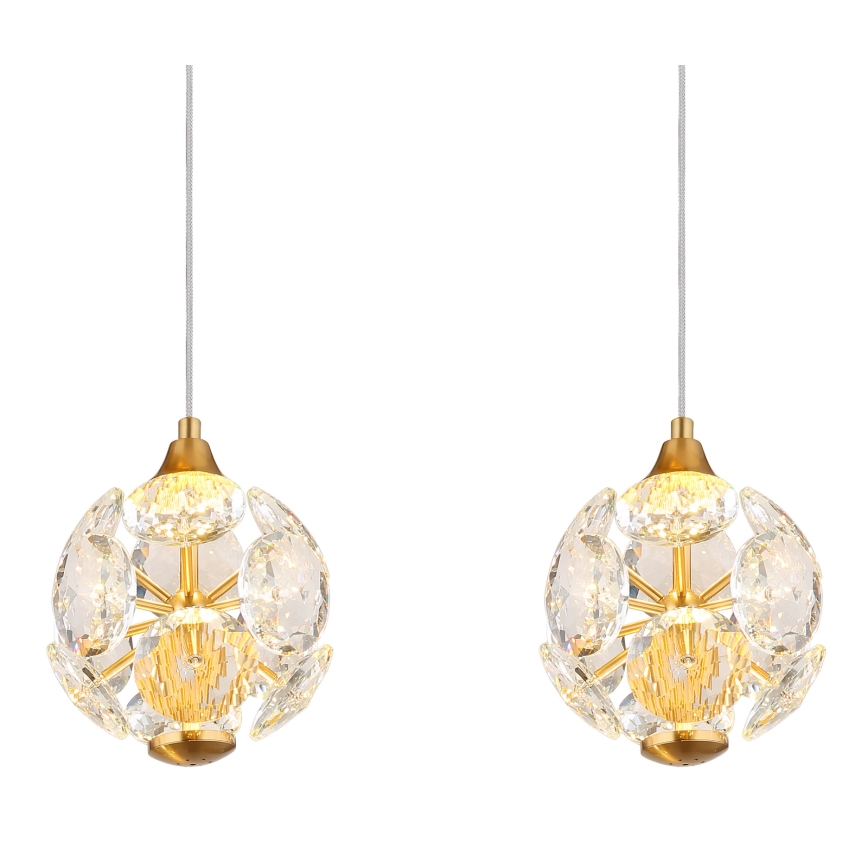 Globo - LED Lustr na lanku LED/32W/230V 3000K zlatá