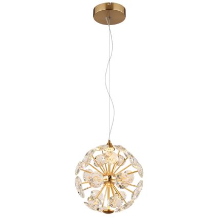 Globo - LED Lustr na lanku LED/12W/230V 3000K zlatá