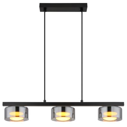 Globo - LED Lustr na lanku 3xGX53/6W/230V kouřová/černá