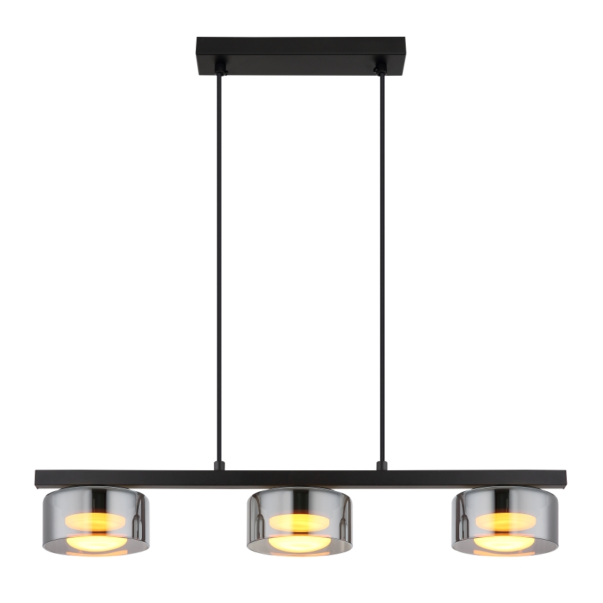 Globo - LED Lustr na lanku 3xGX53/6W/230V kouřová/černá