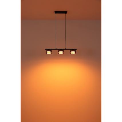 Globo - LED Lustr na lanku 3xGX53/6W/230V kouřová/černá