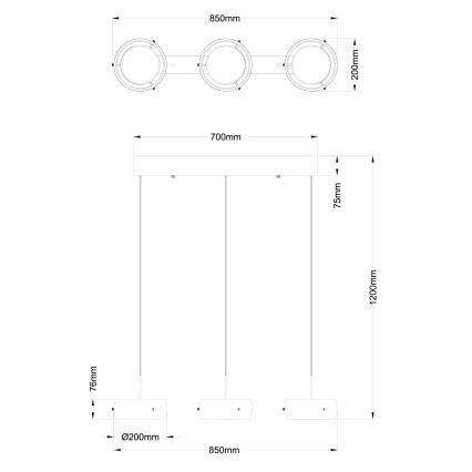 Globo - LED Lustr na lanku LED/30W/230V 3000K