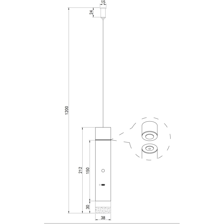 Globo - LED Stmívatelné dotykové nabíjecí svítidlo 2v1 LED/2W/230/5V černá