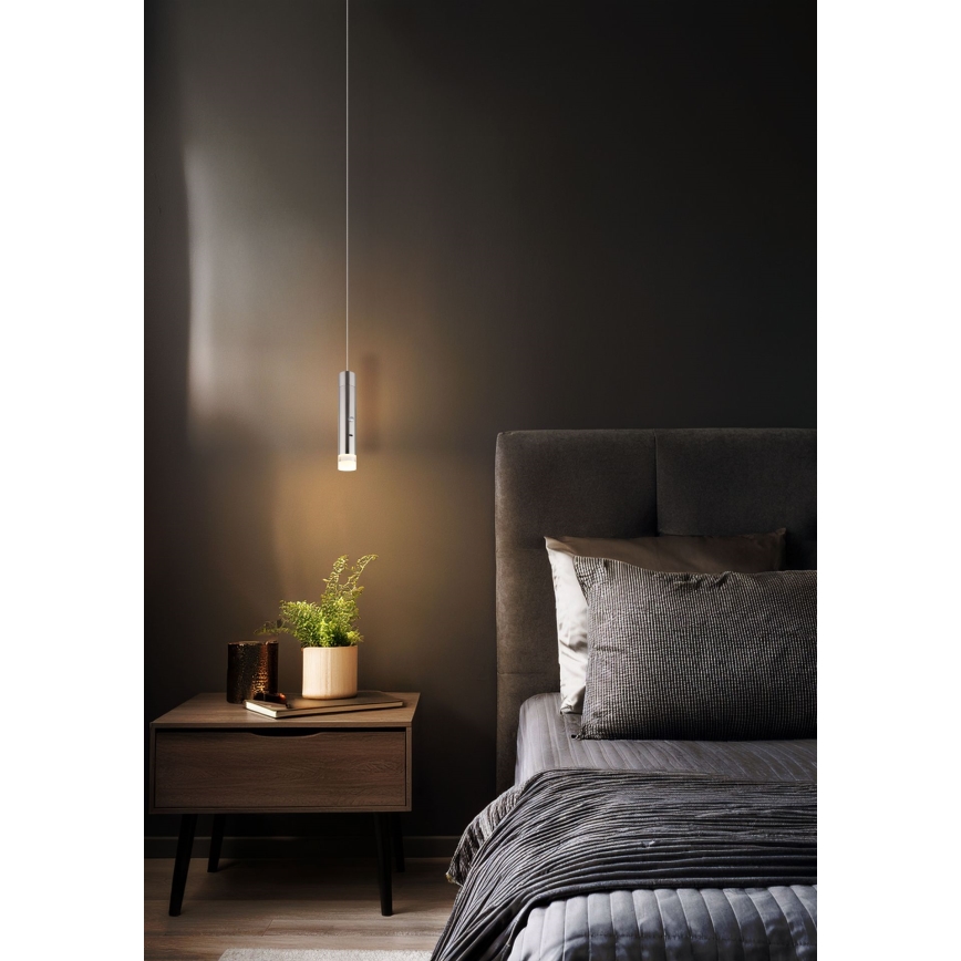 Globo - LED Stmívatelné dotykové nabíjecí svítidlo 2v1 LED/2W/230/5V matný chrom