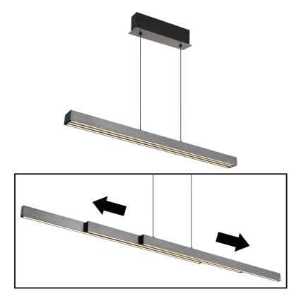 Globo - LED Stmívatelný dotykový lustr na lanku LED/39W/230V 2700/4000/6000K šedá