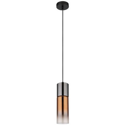 Globo - Lustr na lanku 1xE27/25W/230V pr. 10,5 cm černá/měděná