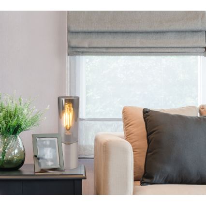 Globo - Dotyková stolní lampa 1xE27/25W/230V pr. 9 cm matný chrom