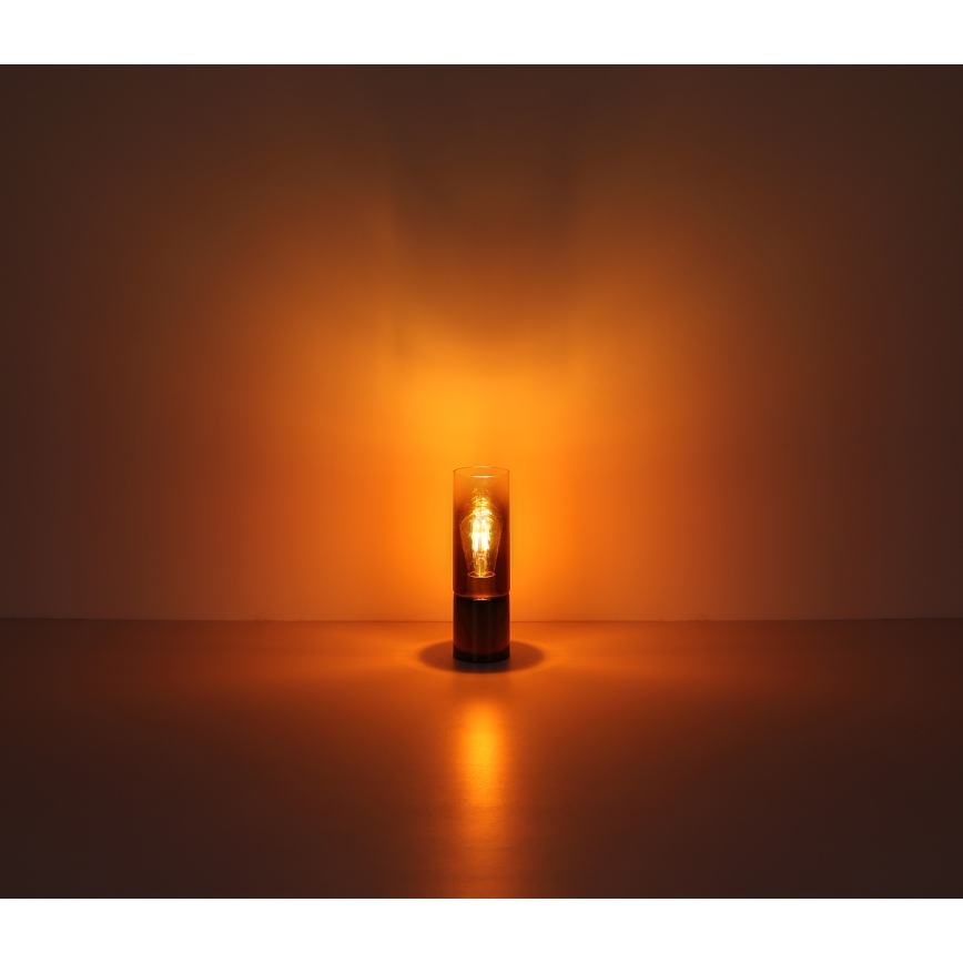 Globo - Dotyková stolní lampa 1xE27/25W/230V pr. 9 cm černá/měděná