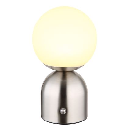Globo - LED Stmívatelná dotyková stolní lampa LED/2,5W/3,7V 2700K/4000K/6500K 1800 mAh USB matný chrom