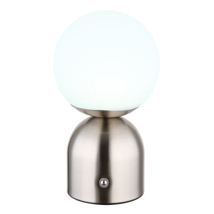 Globo - LED Stmívatelná dotyková stolní lampa LED/2,5W/3,7V 2700K/4000K/6500K 1800 mAh USB matný chrom