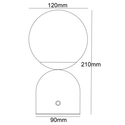 Globo - LED Stmívatelná dotyková stolní lampa LED/2,5W/3,7V 2700/4000/65000K 1800 mAh USB černá