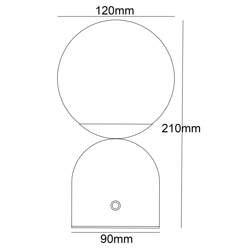 Globo - LED Stmívatelná dotyková stolní lampa LED/2,5W/3,7V 2700/4000/65000K 1800 mAh USB černá