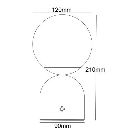 Globo - LED Stmívatelná dotyková stolní lampa LED/2,5W/3,7V 2700/4000/6500K 1800 mAh USB bílá