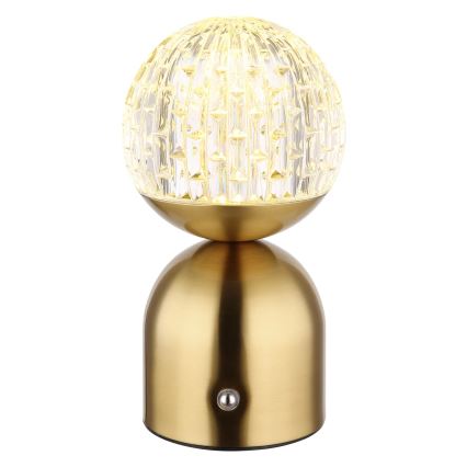 Globo - LED Stmívatelná dotyková stolní lampa LED/2,5W/3,7V 2700/4000/6500K 1800 mAh USB mosaz